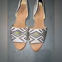 Latigo Anthropologie  “Molly” Stitch Embroidered Leather Grey Green Peep Toe Shoe Photo 1