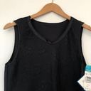 Vanity Fair NEW NWT VINTAGE VTG  Black Textured Floral Semi Sheer Tank Top Small Photo 1