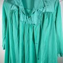 Vanity Fair Vintage  Size 32 Green Nylon Two Piece Nightgown Robe Set Button Photo 1