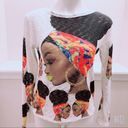 Love j  Top Afro Bun Loose Knit Sweater Off-White Size S NWT Photo 5