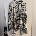 Lane Bryant  Women’s Black & White Open Front Fringe Poncho One Size Photo 1