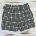 White House | Black Market  WHBM Luxe Gray Plaid 5” Short High Waisted Belted 6P Photo 1