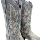 Justin Boots Justin Calimero Graphite Bomber Gray Blue Leather Western Boots Women’s Size 7.5 Photo 1