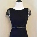 Krass&co NEW London Dress  ModCloth Black Lace Cap Sleeves Bow Belt Pinup Style Dress 4 Photo 0