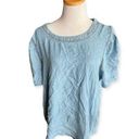 Blu Pepper Womens Perch by  Blue Chambray Lattice Flowy Top - Sz 3X Photo 0