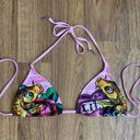 Ed Hardy Vintage Y2K Rare Pink Koi Fish Roses String Triangle Edgy Bikini Set Photo 1