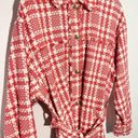 ZARA  Tweed Houndstooth Belted Pink/White Plaid Boucle Jacket‎ Size XS Photo 3