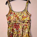 Nine West Paisley Floral Yellow Red 100% Silk Tank Blouse Size 14 NWOT! Photo 4