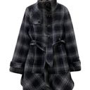 Jones New York  Wool Blend Plaid Pea Coat L Photo 5