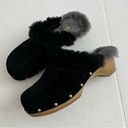 Cloud Nine Women’s Black Leather Monica Sheepskin Clog Size 8 Photo 0