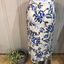 Coldwater Creek Vintage  Cream Blue Rayon Maxi Skirt Women's Size Petite Small Photo 3