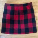 J.Crew  Red & Black Buffalo Plaid Ruffled Wool Mini Skirt Size 6 Like New! Photo 6