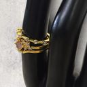 Boutique Simple Fashion Inlaid Zircon Yellow Gold Color 3 Piece Set Stacking Rings Size 7 Photo 8