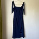 Petal and Pup  Laurel Navy Blue Tie Shoulder Side Slit Midi Dress 4 Photo 7