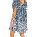 Free People  JET SET MINI DRESS MIXED PRINTED TUNIC Oversized DRESS Blue sz small Photo 3