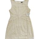 Bisou Bisou  Dress Cream Floral Lace Overlay Ribbon Sleeveless Dress Size 14 Photo 11