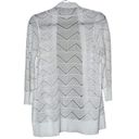 Cyrus  White Laser Cut Crochet Detail Casual Basic Open Front Cardigan Medium Photo 2