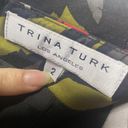 Trina Turk  Womens Mini Pencil Skirt Lined SZ  2 Gray Green White Pink Silk Blend Photo 5