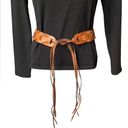 J.Crew  Brown Leather Braided Link Boho Belt With Fringe, Sz M/L Photo 0