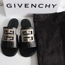 Givenchy  4G Black Leather Silver Logo Slides Photo 5