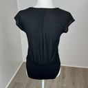 Paper Crane  Black Short Sleeve V-Neck Bodysuit Size M Photo 5