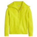 J.Crew   Half Zip Stretch Long Sleeve Sweater Bright Kiwi Size Small Wool Blend Photo 0