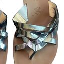 Paul Green  Munchen Metallic Silver Strappy Slip-On Sandals Size 5 Women's Photo 3