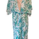 Cupshe  Green & White Semi Sheer Beach Swimsuit Kimono Cover Up Size Small Photo 0