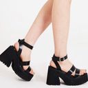 Steve Madden Black Open-Toe Chunky Block High Heel Platform Sandals, Size 8 Photo 1