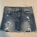 American Eagle Distressed Jean Skirt Photo 0