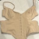 White Fox Boutique  bustier beige clasp back corset top xs Photo 0