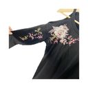 Socialite  Womens Sweater Dress Black Floral Embroidered Long Sleeve Stretch S Photo 2