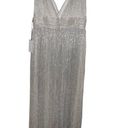 LINI KATHERINE DRESS CHAMPAGNE GLITTER MAXI FORMAL GOWN SLEEVELESS V NECK MEDIUM Photo 4