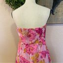 Lulus NWOT  Upgraded Event Pink Floral Jacquard Strapless Bustier Midi Dress Photo 8