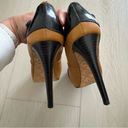 L.A.M.B. Platform Pumps Black Buckle Toe Heels Photo 5