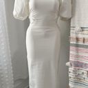 Elliatt Elliat Suffage White Short Puff Sleeves Midi Dress Women’s Size Medium Photo 3