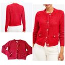 Loft  Stitchy Red  Sweater Jacket | Size  Large Photo 1