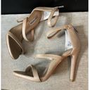 Steve Madden  High Feelya Heel Shoe Size 7 M Tan Ankle Strap 4” Stiletto Back Zip Photo 3