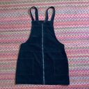 Forever 21 BLACK CORDUROY ZIP FRONT OVERALL MINI DRESS Photo 0