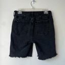 Free People  Avery Black Denim Bermuda Cut Off Button Fly Jean Shorts 28" Photo 3