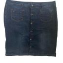 Lane Bryant  Women Jean Skirt 22 Blue Straight Style Button Front Denim Cowgirl Photo 0