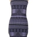 Opening Ceremony Bodycon Knit Stretchy Dress Jagged Lines Periwinkle Lavender L Photo 1