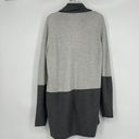 Evolution  By Cyrus Open Front Cardigan Gray Color Block Ribbed Neutral Size M Photo 7