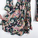 Luli Fama  Gypsy Off Shoulder Bell Sleeve Boho Paisley Floral Dress Size Small Photo 8