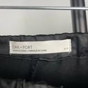 Oak + Fort  Black Satin Flowy Wide Leg Pull On Elastic Waist Pants Photo 2