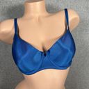 H&M  34D Bra Blue Satin Look Back Closure Adjustable Underwire Smooth Womens Photo 5