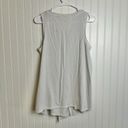 Garnet Hill  organic cotton striped slit front tank white grey size medium Photo 4