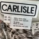 Carlisle  Womens Size 12 Skirt Knee Length Tulip Hem Ivory Brown Floral Linen Photo 5