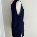 Bob Mackie Vintage  Sweater Vest Wearable Art Navy Red Zig Zag White Stripe sz L Photo 8