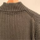 Lands'End Lands’ End Green Chunky Cable Knit Zip Up Mock Neck Sweater L 14-16 Regular Photo 4